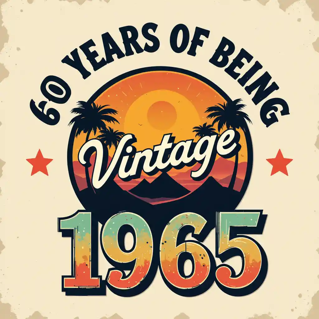 Vintage sunset anniversary design with retro typography