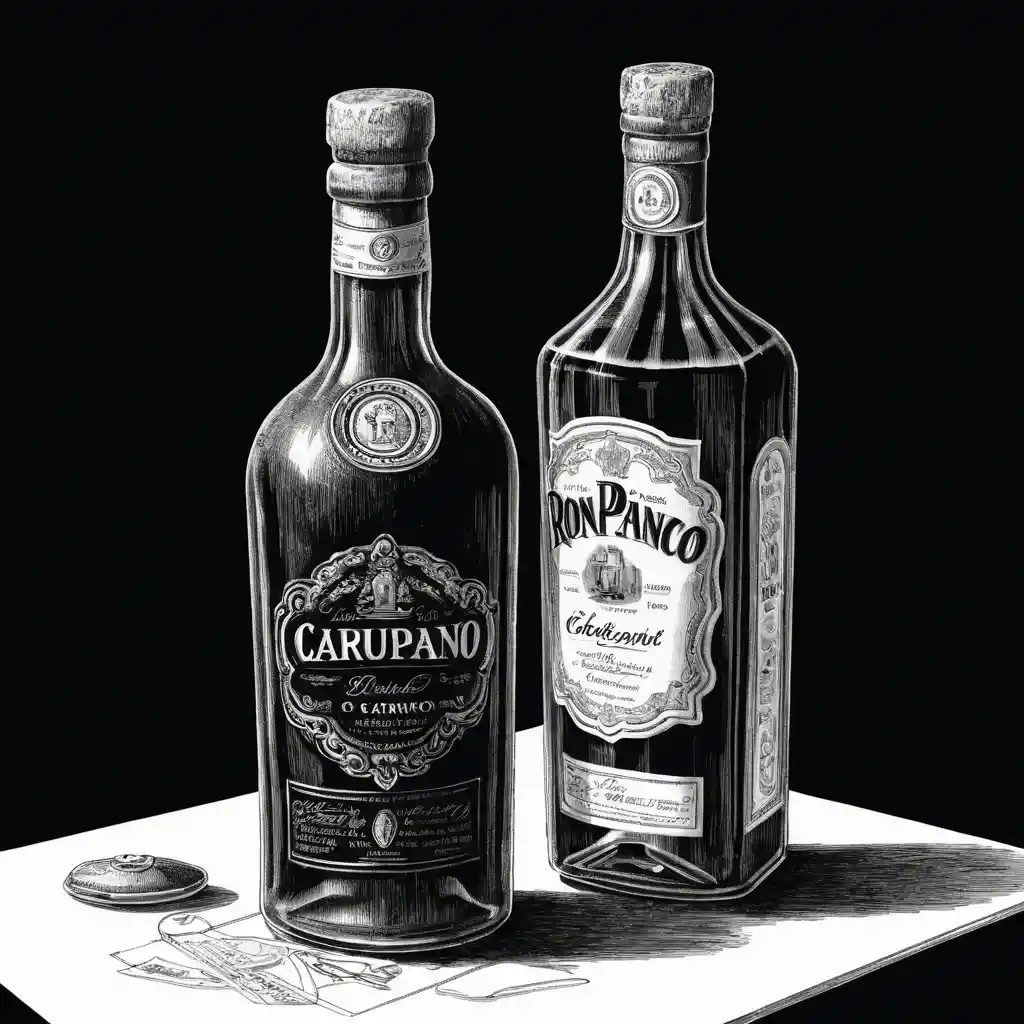럼 병의 흑백 손그림 일러스트