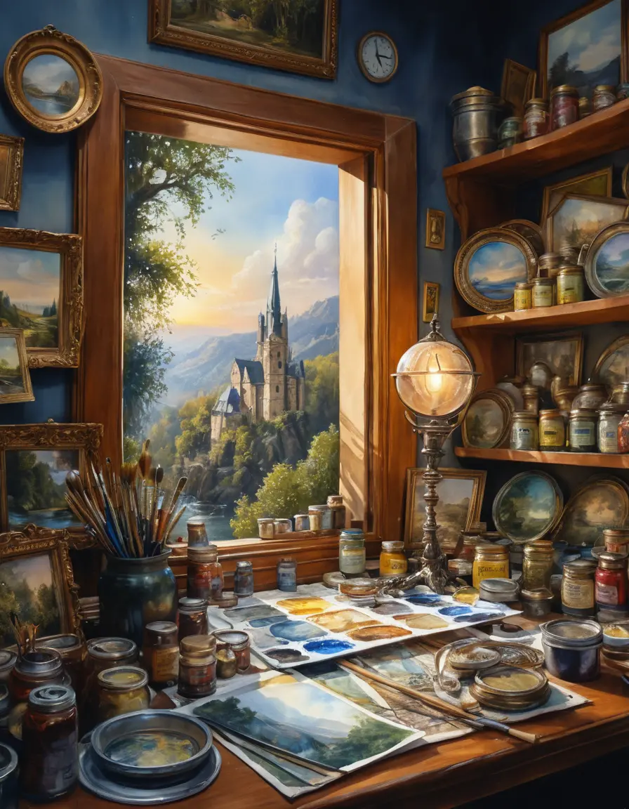 Enchanting fantasy painting with soft diffuse studio light