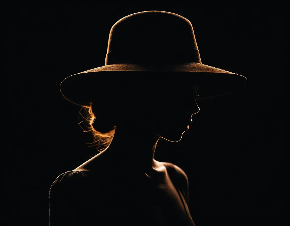 Minimalist close up portrait of a woman in darkness