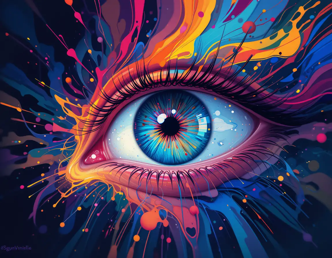 Abstract digital illustrations reimagining the human eye