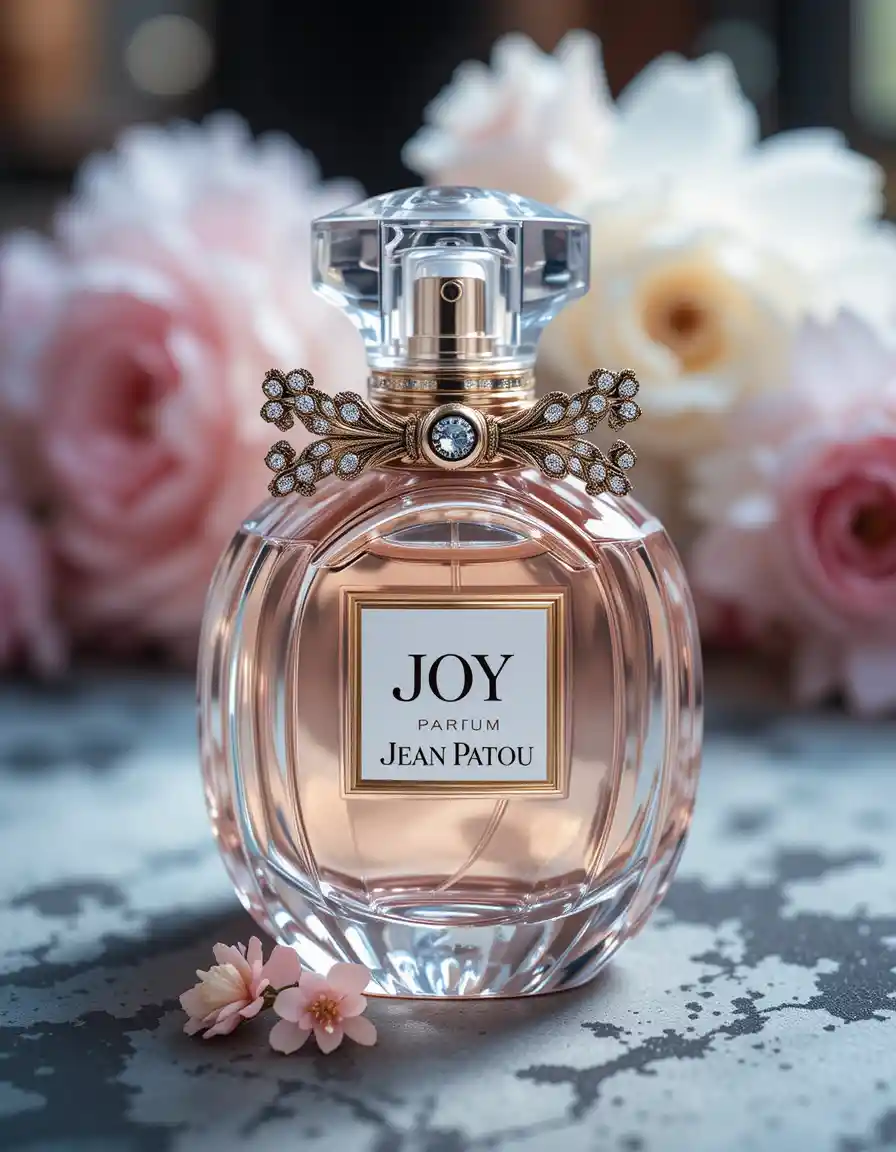 Luxurious floral perfume bottle with elegant feminine design