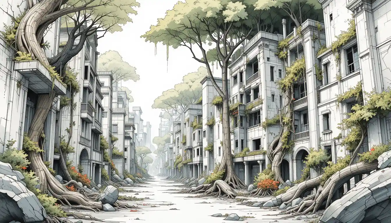 Surreal Ruined City Where Nature Reclaims Urban Architecture