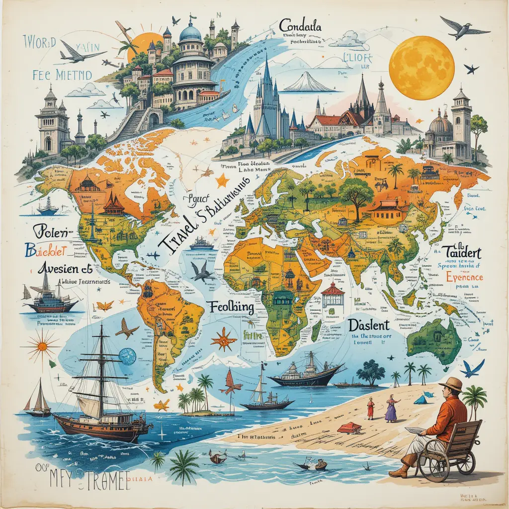 Visual collage of dream destinations and travel aspirations