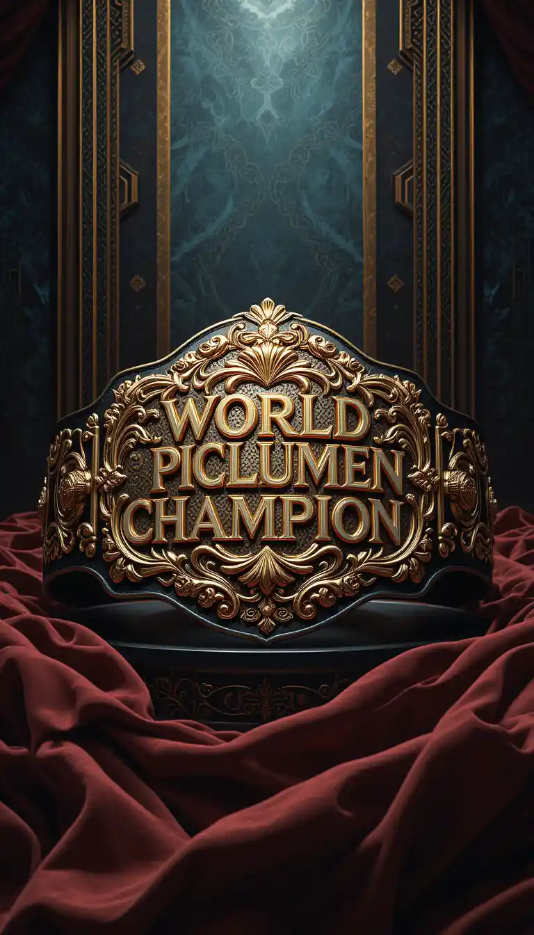 Luxurious world champion belt in dramatic digital illustration