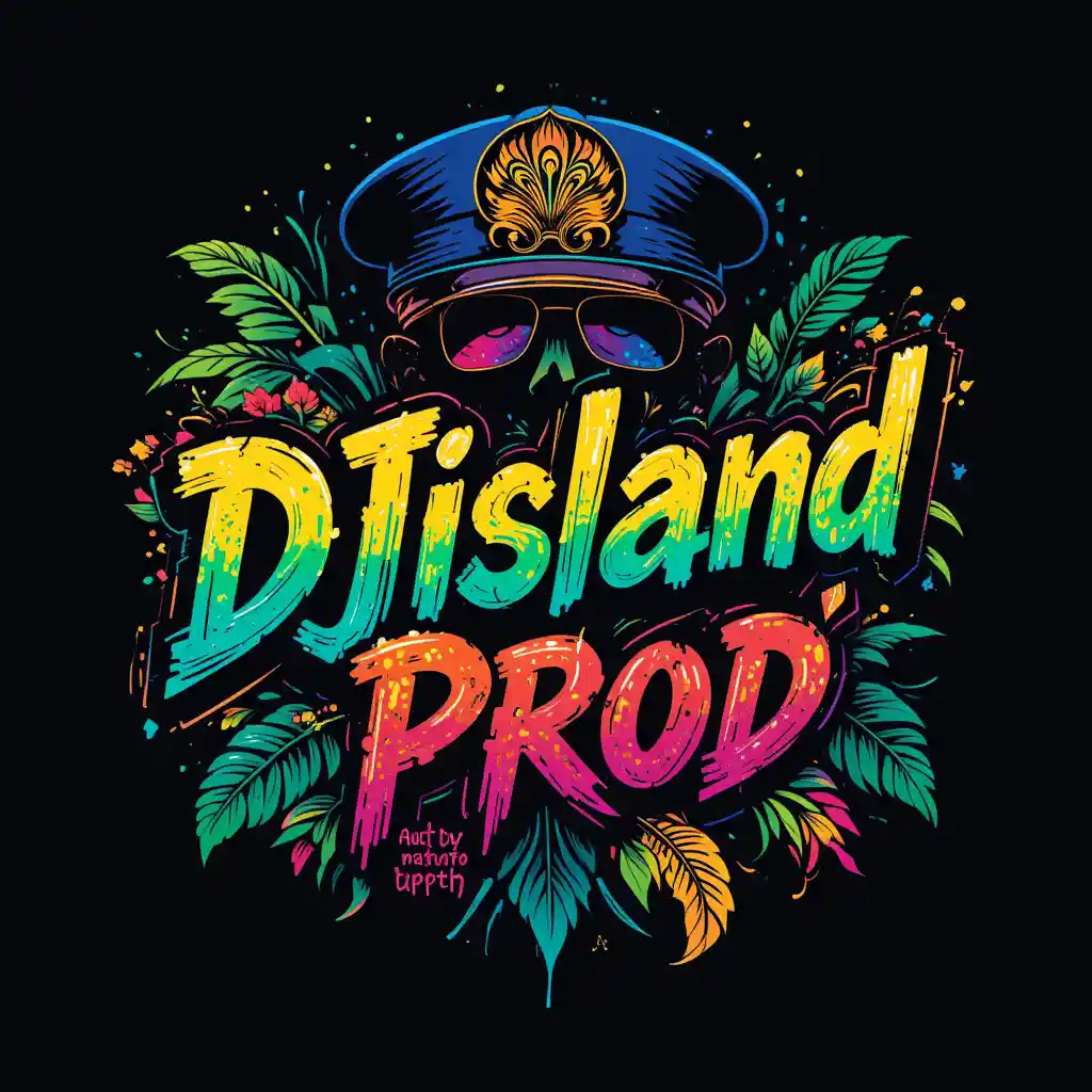 Typographie vectorielle tropicale en gras avec couleurs rasta sur fond noir