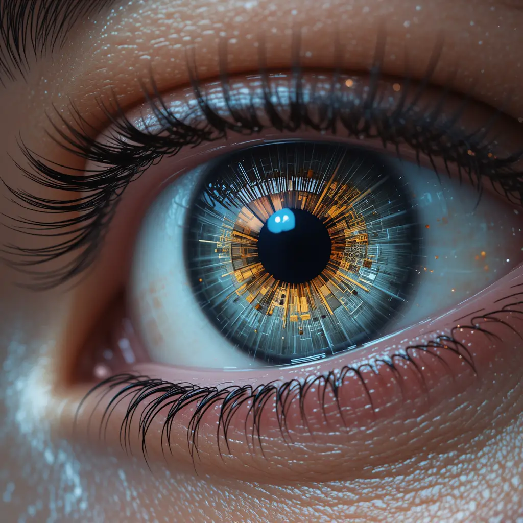 Extreme close up of a biomechanical human eye