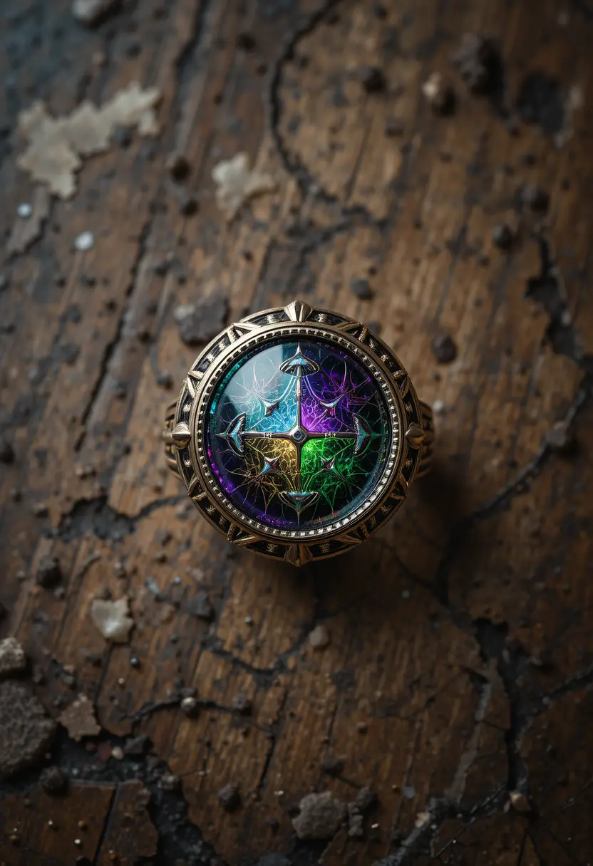 Fantasy ring realm seen from an overhead tabletop view