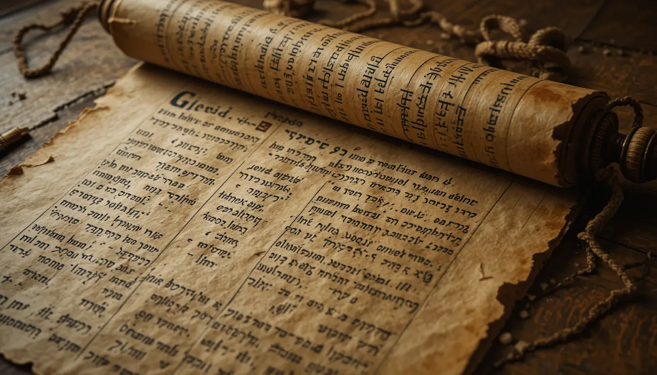 Ancient scroll of Adams lineage in golden biblical style
