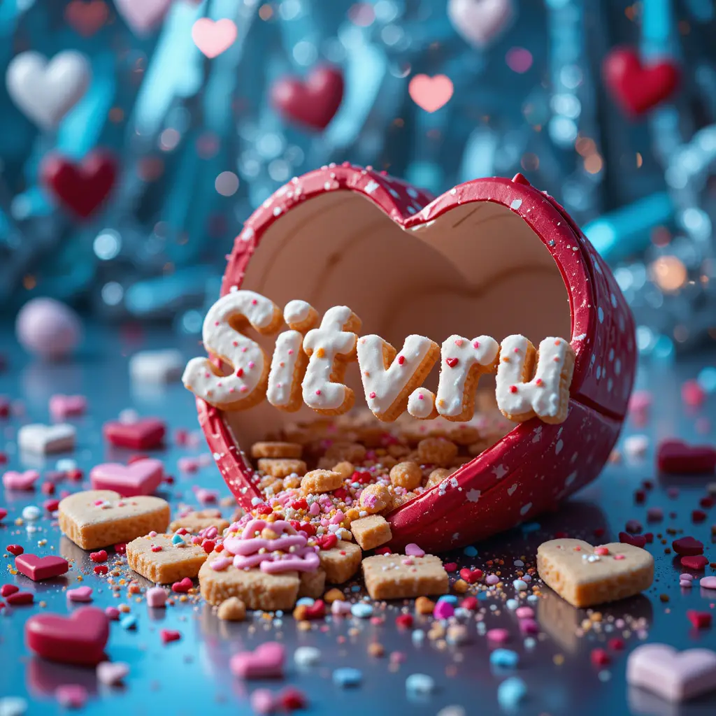 Heart gift box with sitv ru gingerbread letters