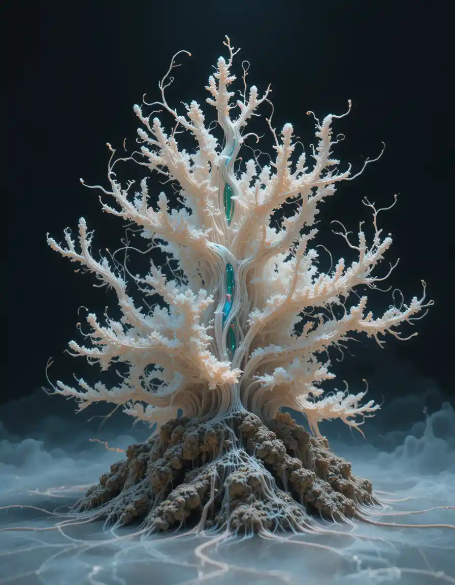 Fractal inspired living organism in a fantastical landscape