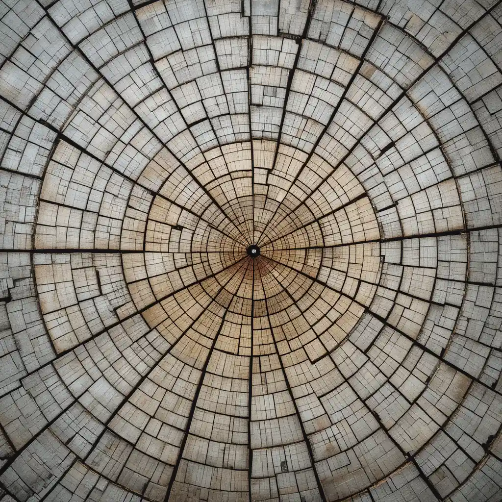 Abstract cracked circular texture with organic radial patterns