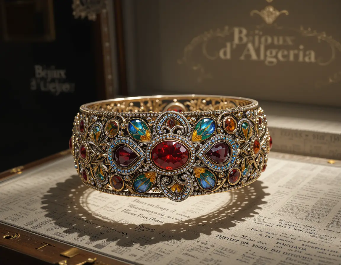Berber silver cuff bracelet in cinematic jewelry display