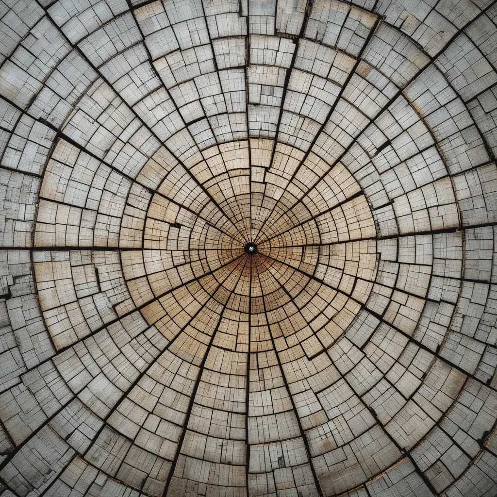 Abstract cracked circular texture with organic radial patterns
