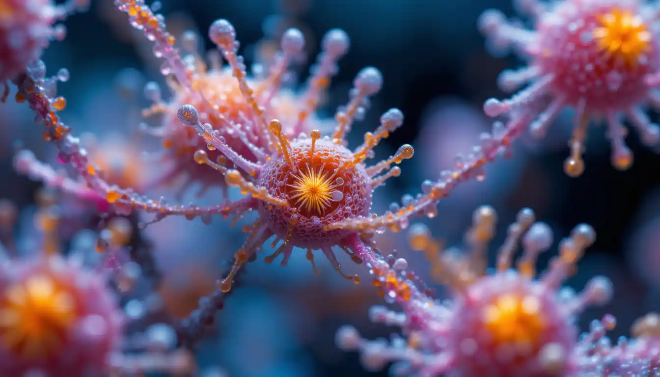Microscopic view of molecules revealing an unseen world