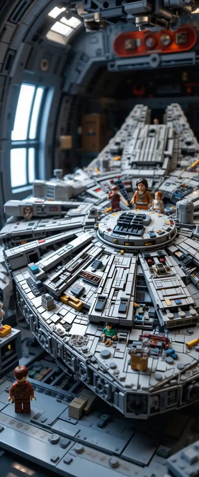 Lego Millennium Falcon in un hangar dell’Alleanza Ribelle