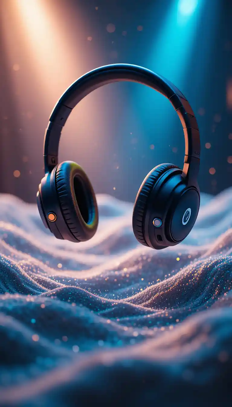 Floating noise canceling headphones with soft sound waves