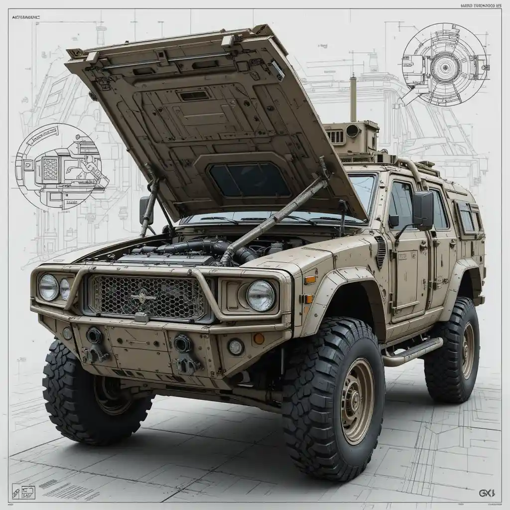 Plan d’ingénierie d’un projet de véhicule militaire Cougar