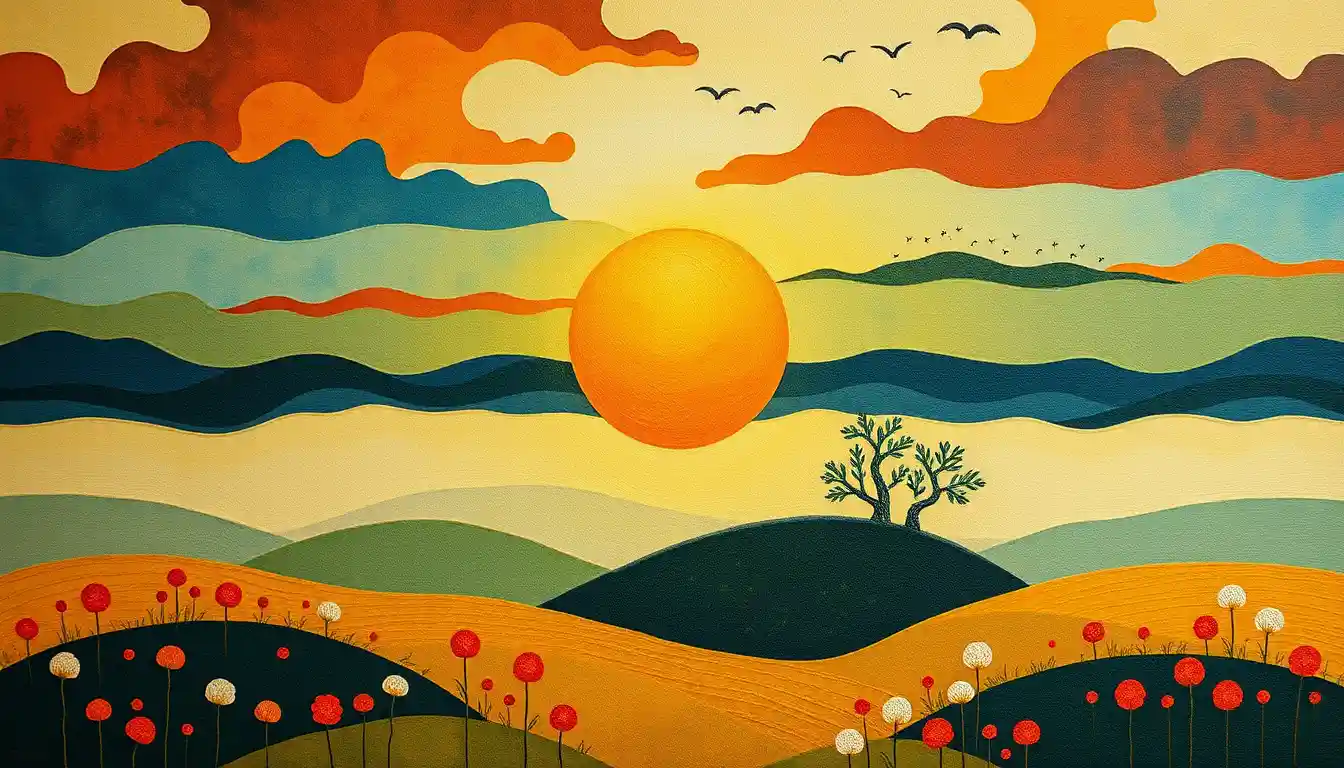 Abstract sunrise landscape symbolizing growth and possibility