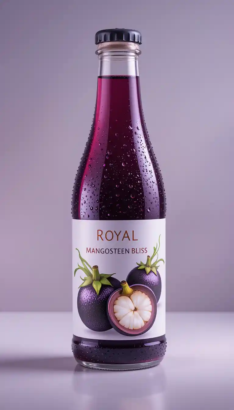 Mangosteen juice bottle with minimalist premium product lighting