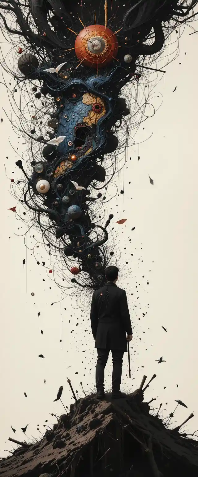 Surreal illustration witnessing every aspect of mankind