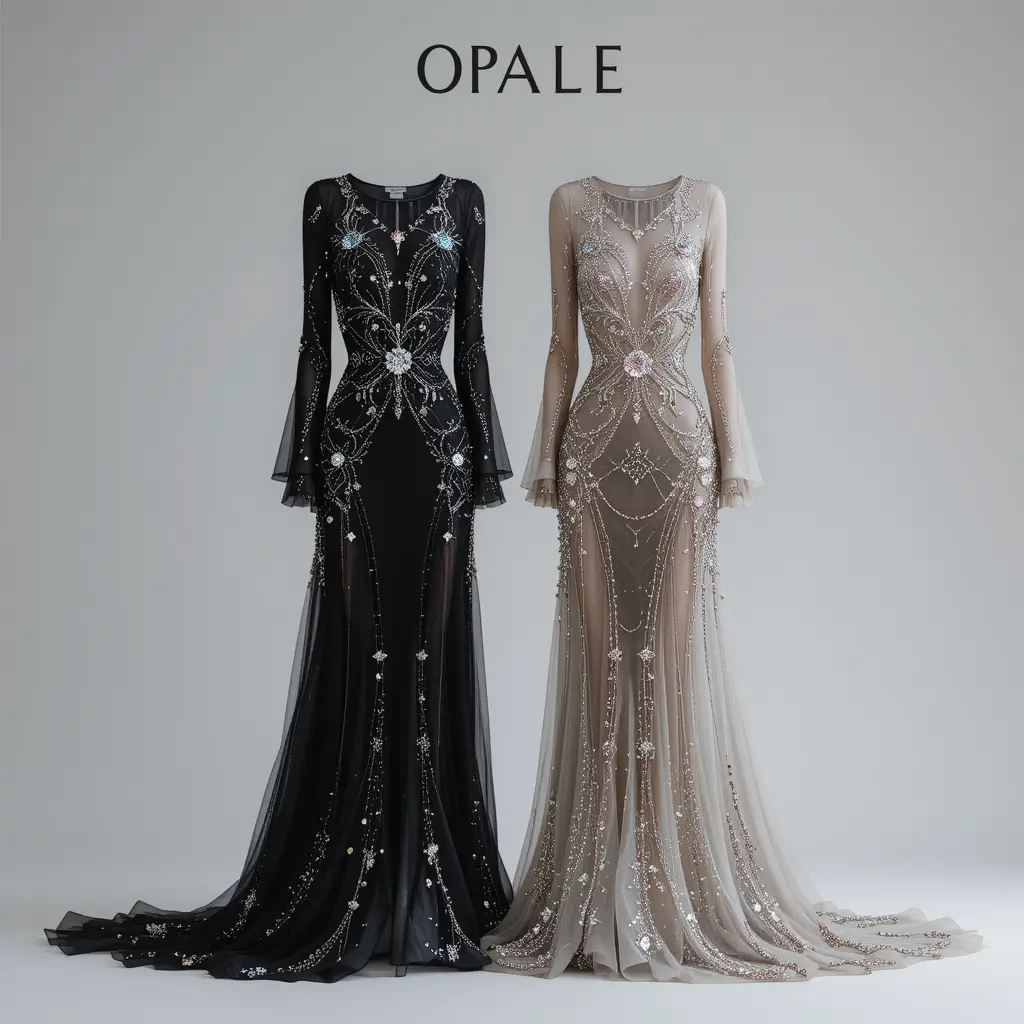 Mystical evening dresses from the Lumiere Noire fashion collection