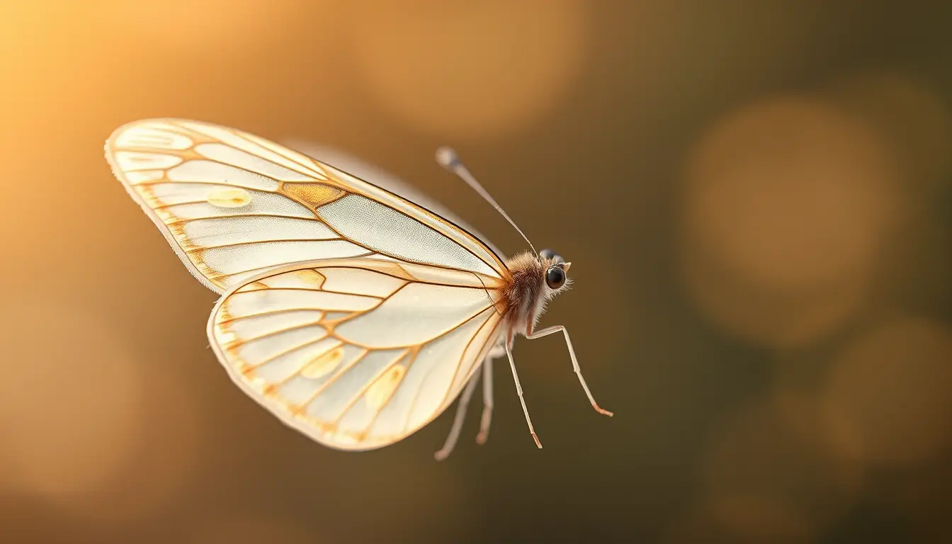Macro close up of a delicate zen butterfly