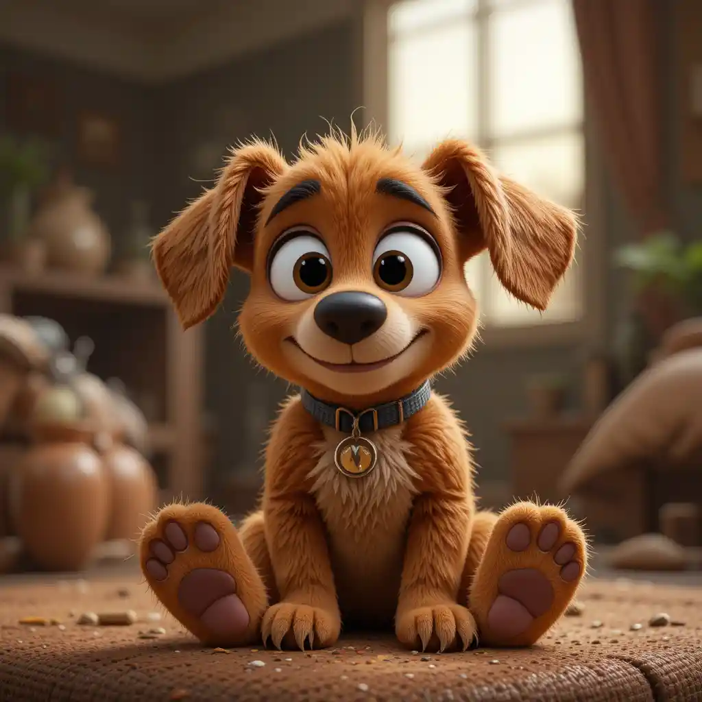 Brown puppy with white paws and a friendly older man