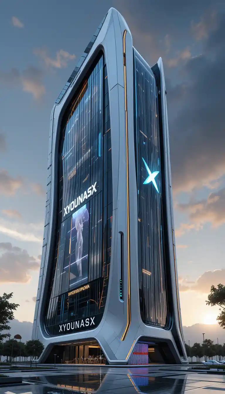 Futuristic Gaming Tower Building As Urban Architectural Landmark