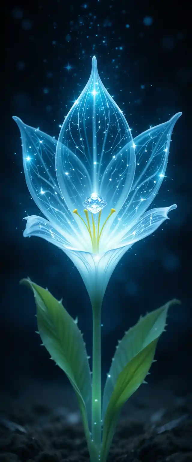 Glowing lily of light with a starry diamond center