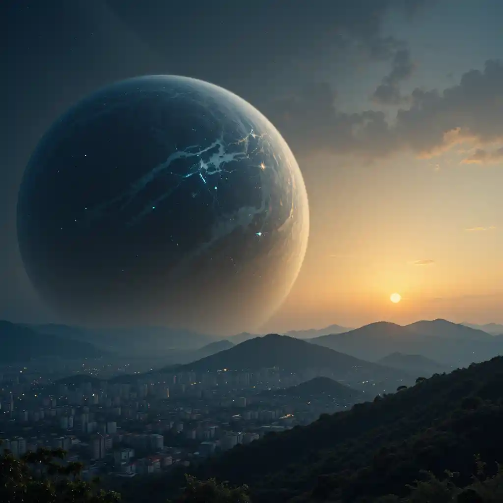 Saturn rising above the city of Belo Horizonte