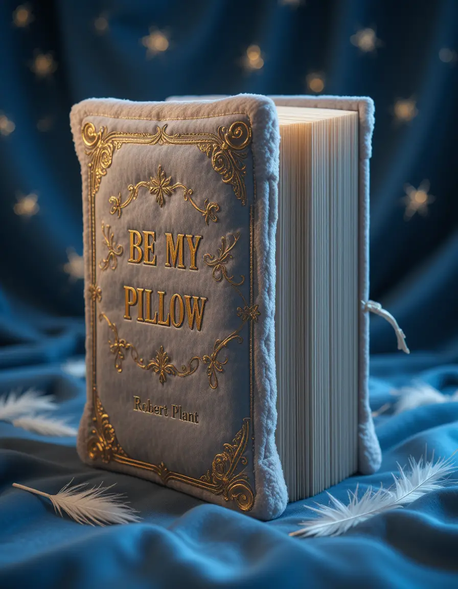 Luxurious pillow like book with golden embroidered cover