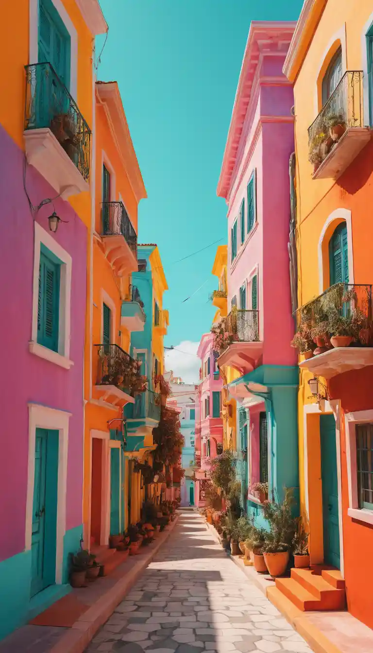 Surreal digital colors celebrating a joyful abstract world