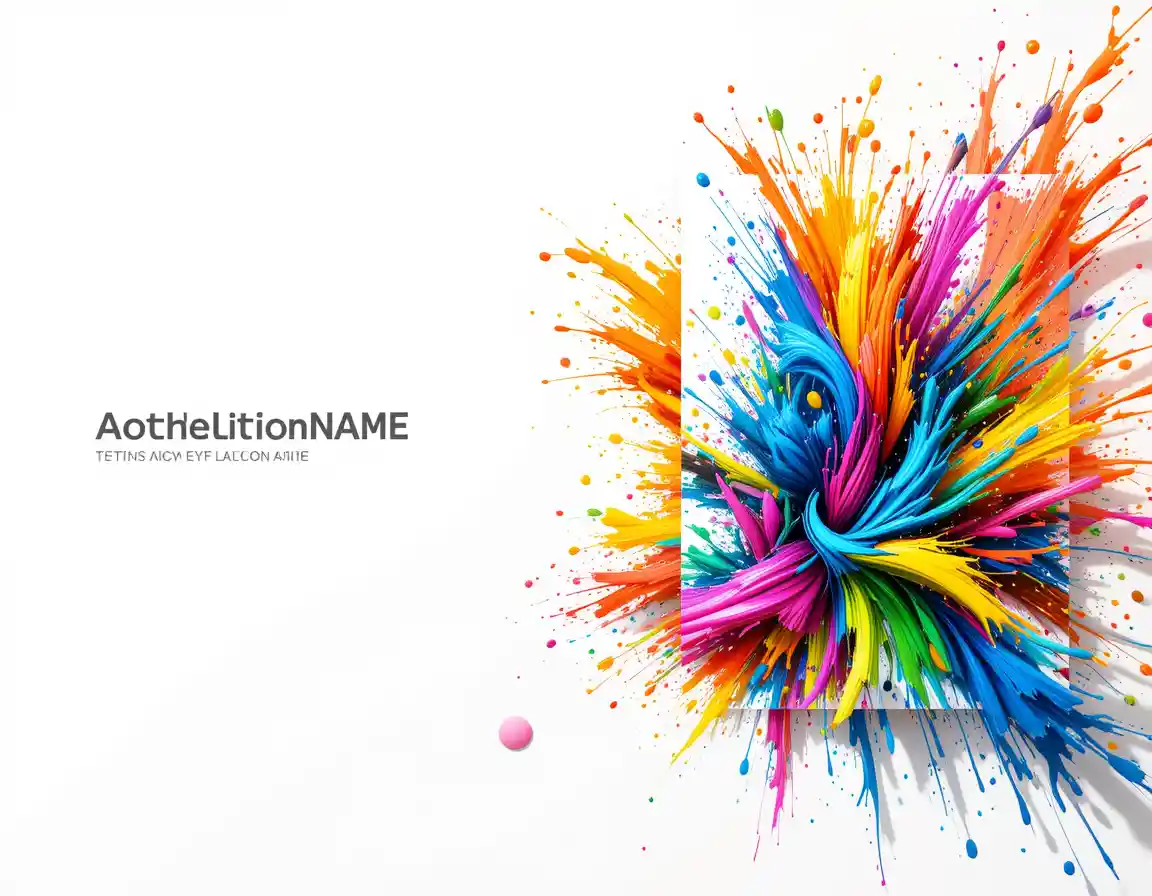 Color brush splash cover design on white background
