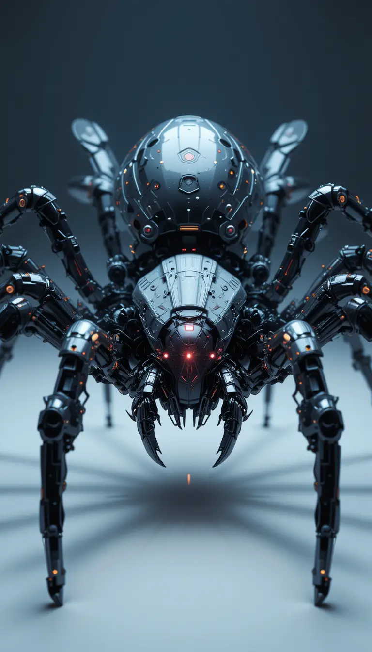 Ragno robotico iperintelligente con nucleo energetico luminoso