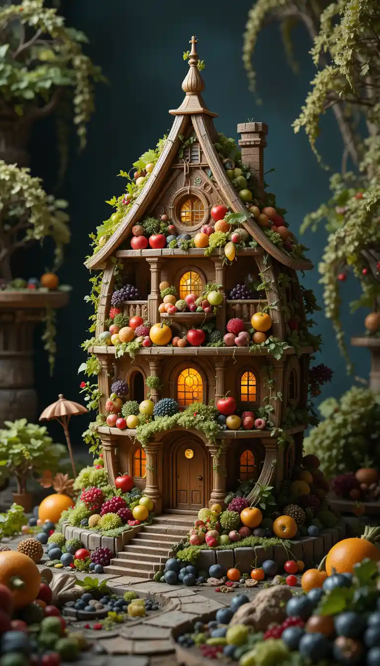 Surreal Edible Miniature House Made From Fruits And Vegetables