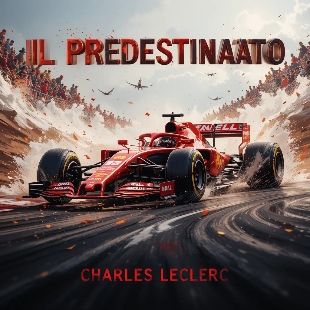 Ferrari Formula 1 fan art with Charles Leclerc text