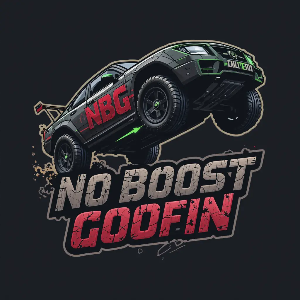 Gritty rocket league team logo with airborne car