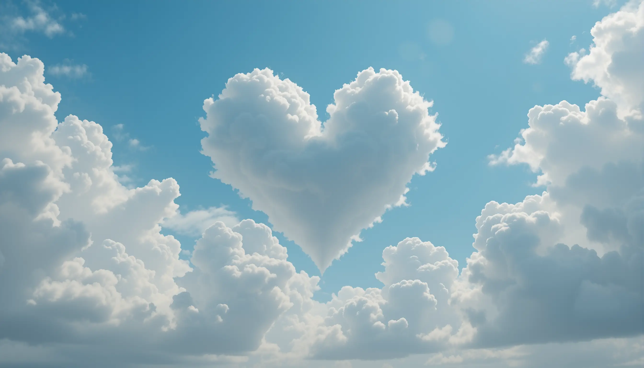 Nube con forma de corazón en un suave cielo azul de verano