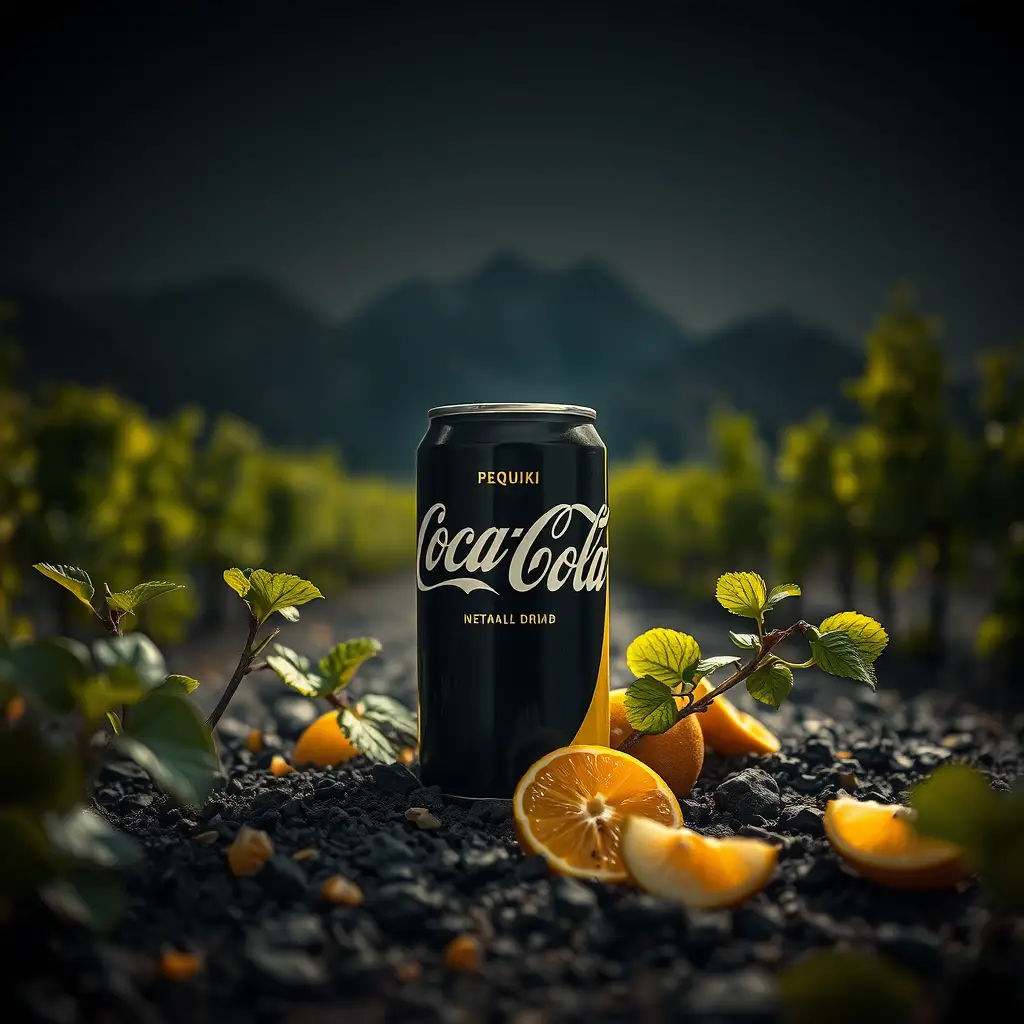 Cinematic close up of wine bottle in rugged vineyard soil