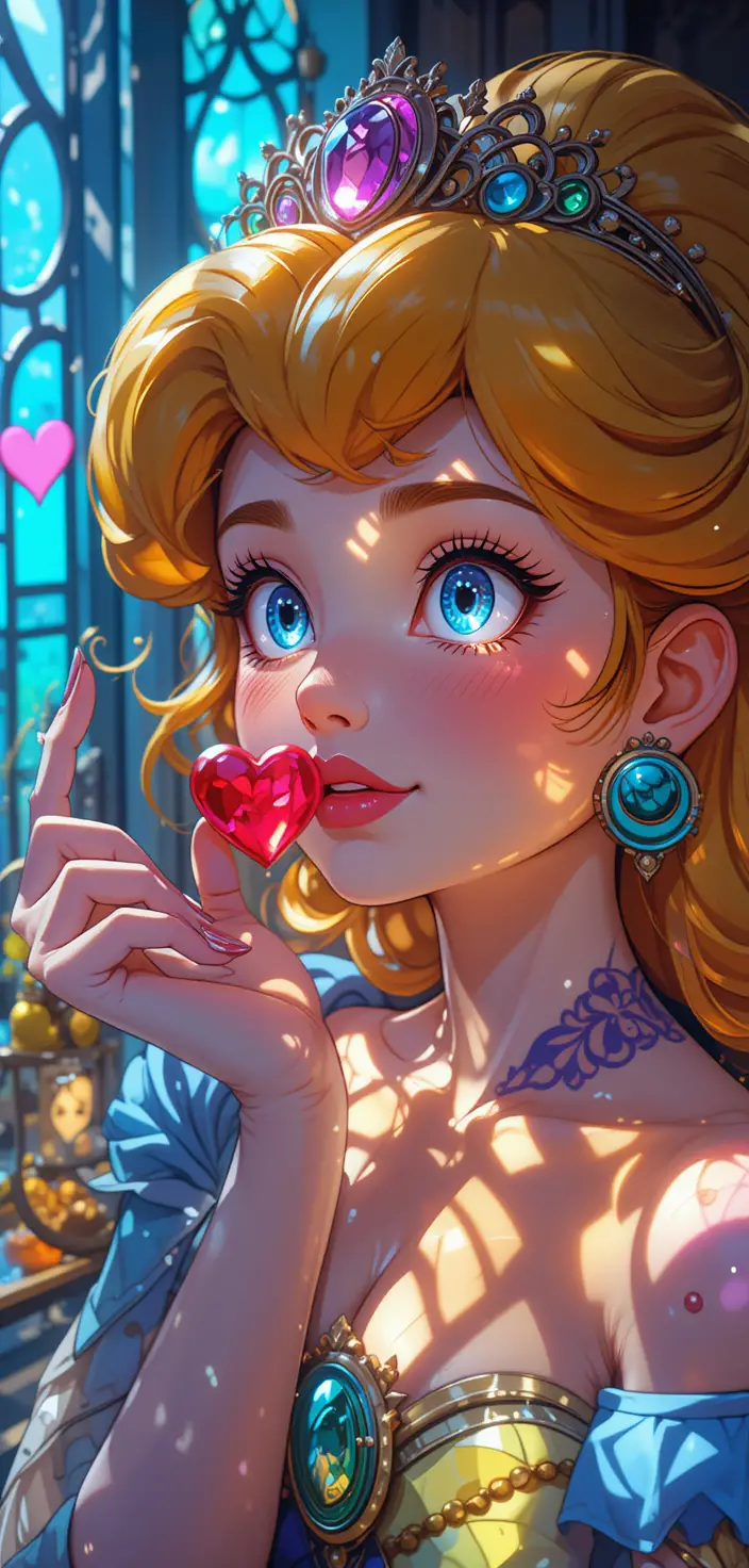 Pop art anime girl blowing an air kiss portrait