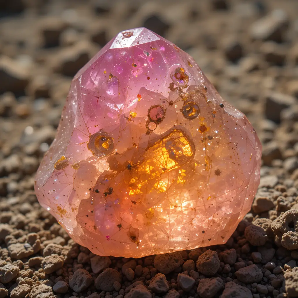 Sparkling Unearthed Crystal Casting Colorful Sunlit Shadows
