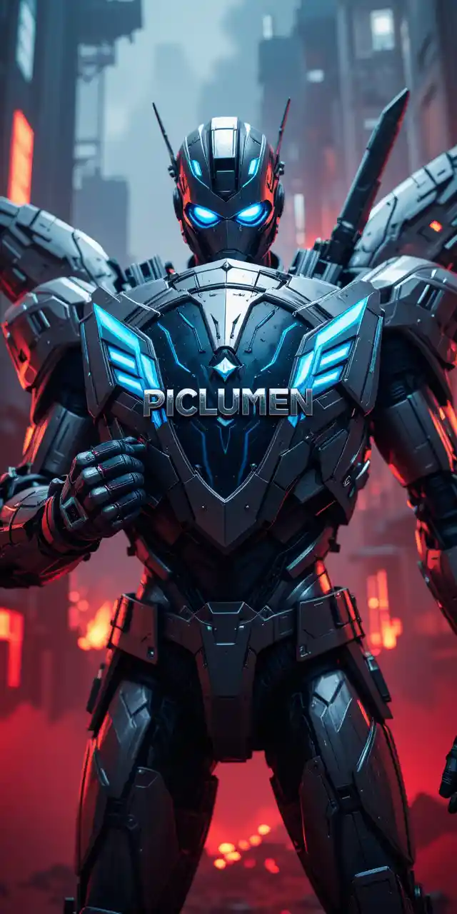 Futuristic Mecha Shield With Metallic 3D Logo Design