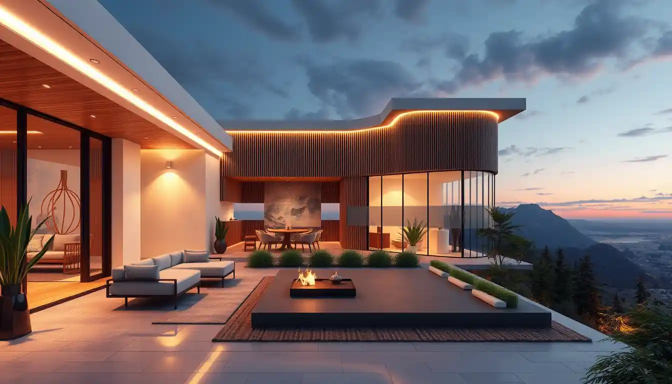 Modern digital art rendering of a contemporary home interior