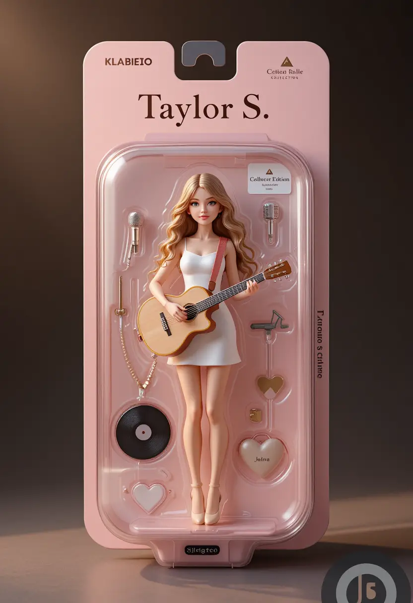 Pixar-inspirierte Taylor S Sammelfigur in rosa Verpackung