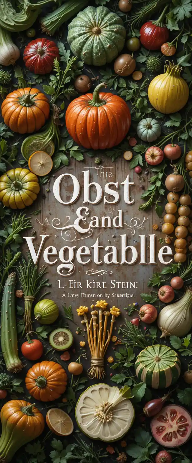Minimalist book cover design for fruits and vegetables