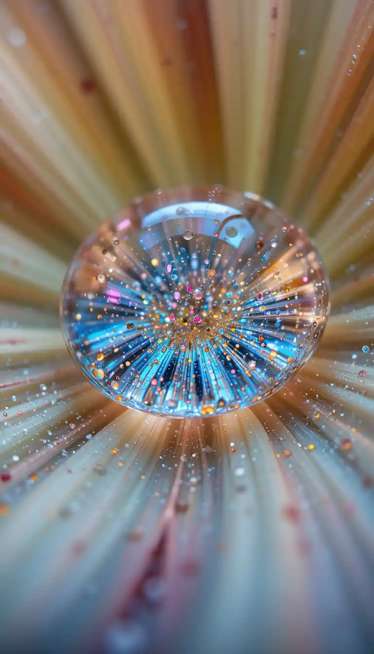 Single sparkling water drop on a delicate flower petal