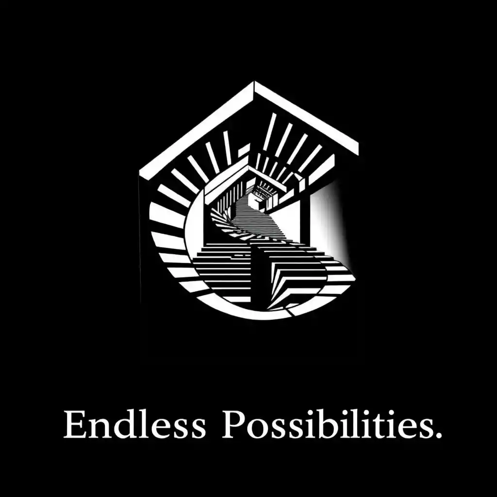 Camiseta com design de arte óptica de escada impossível ao estilo Escher