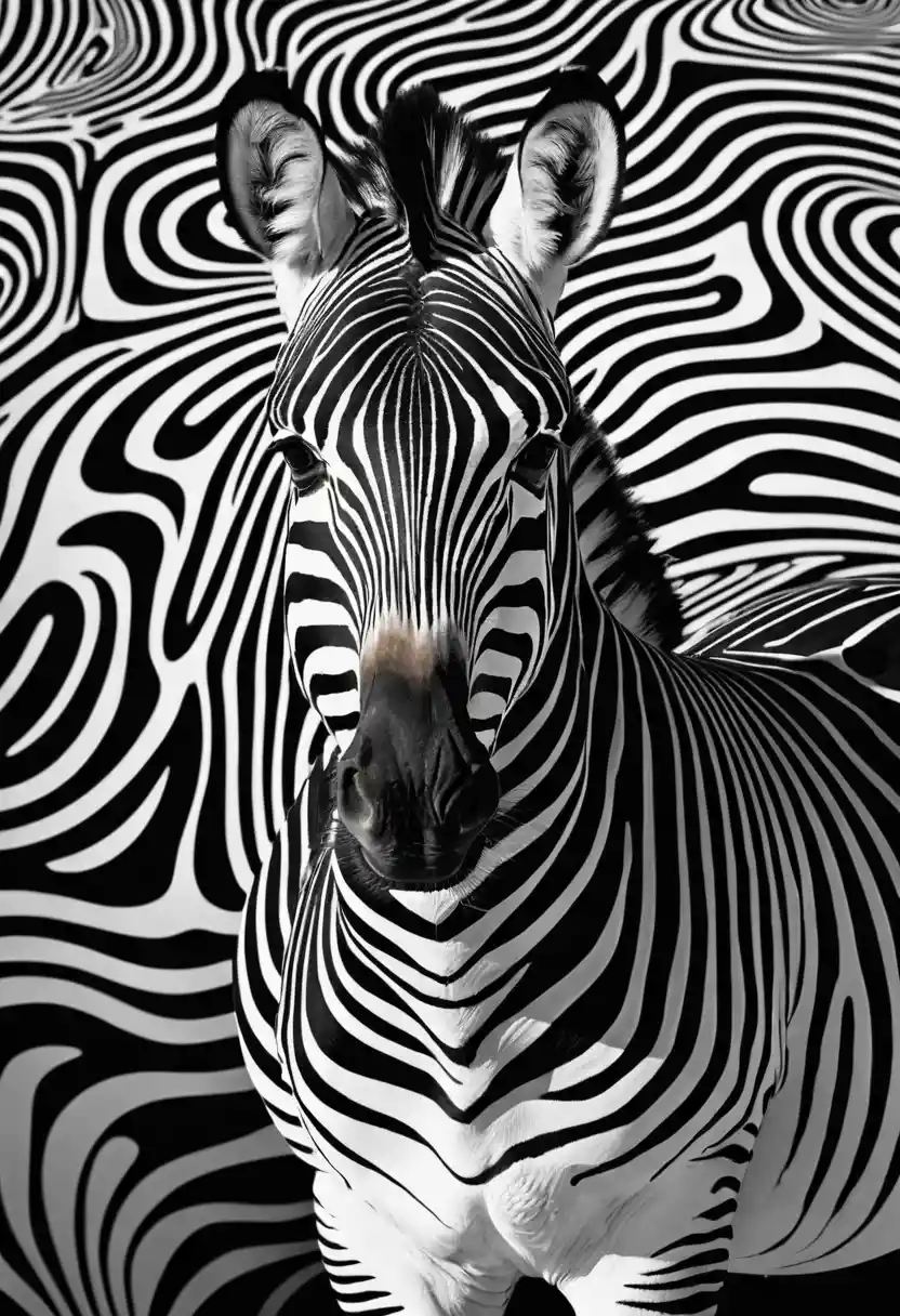 Schwarz-weiße Op-Art mit getarntem Zebra