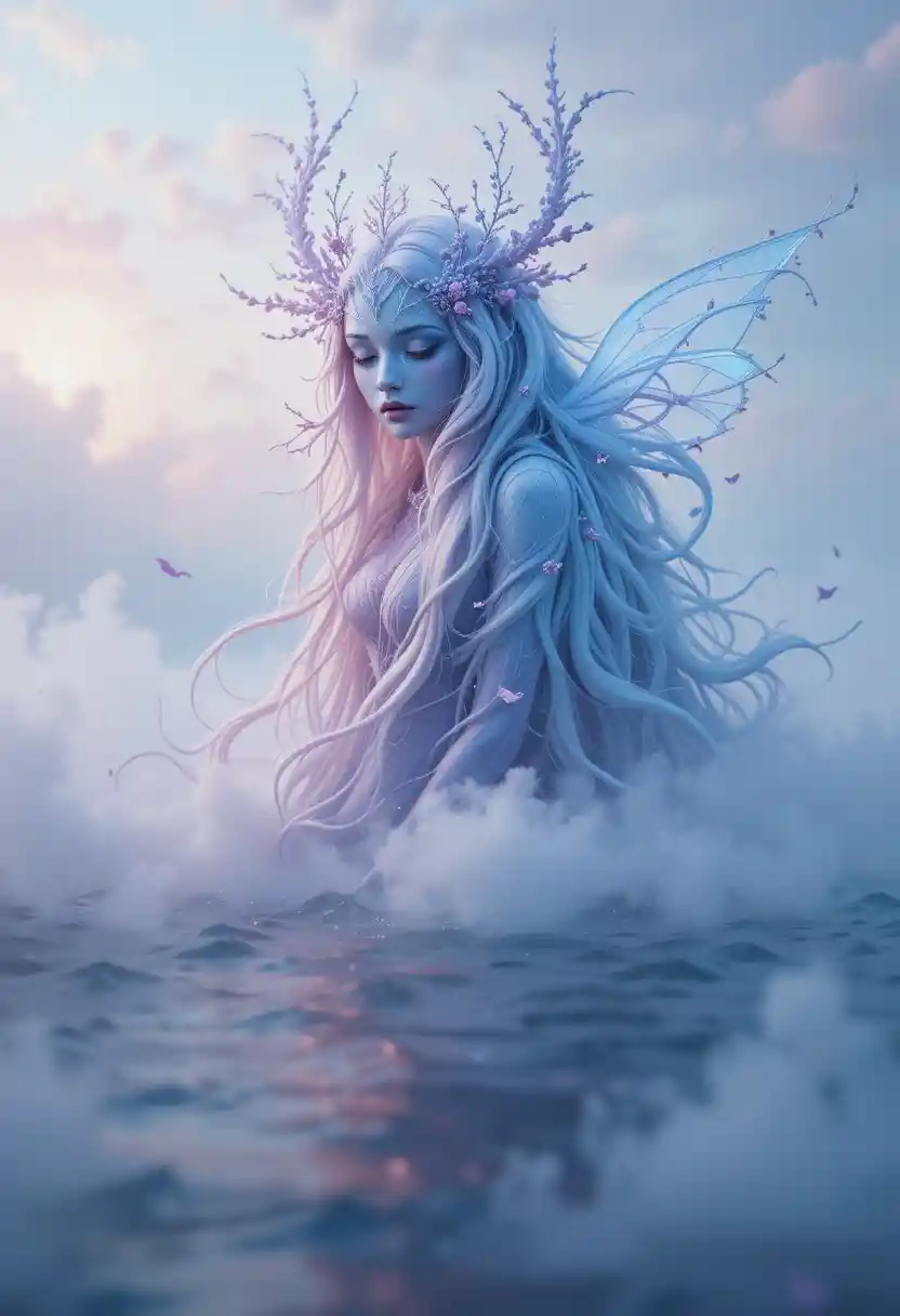 Mystical Fantasy Creature Above A Dreamlike Horizon